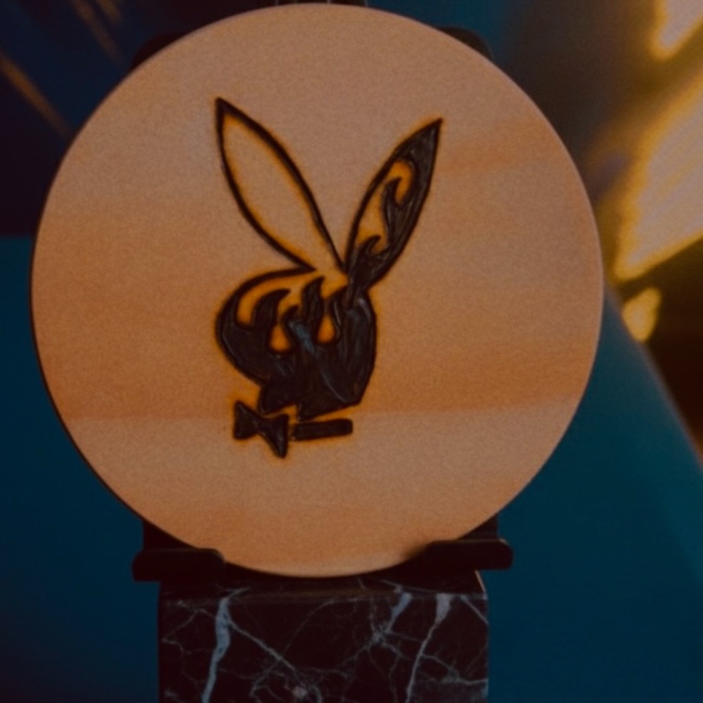 Playboy Tan and Black Emblem Display